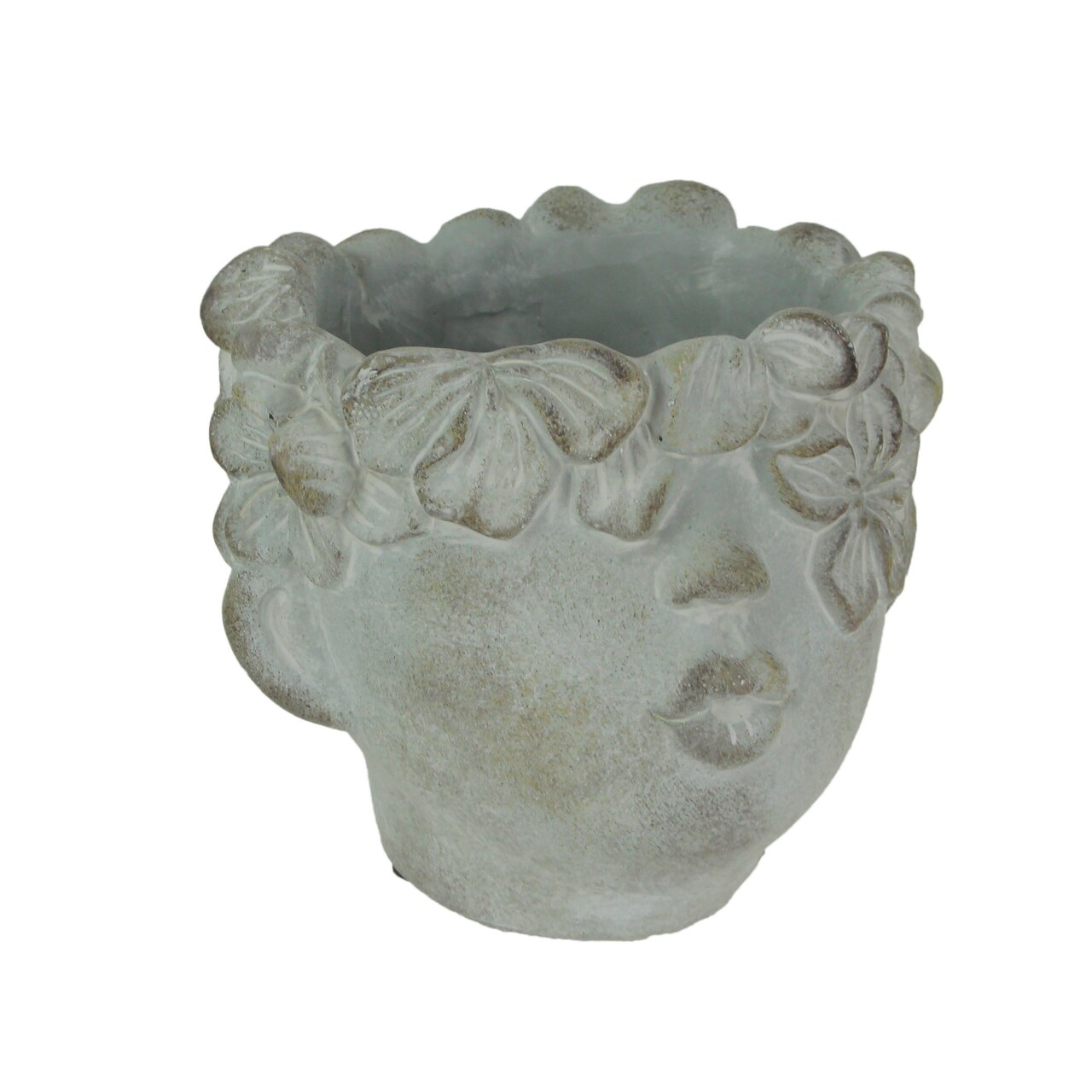 Pucker Up Concrete Head Kissing Face Mini Decor Succulent Planter 7 Inch Tall